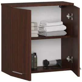 abamihome | Hängender Badezimmerschrank Akord Fin Wenge 60 cm 2 Türen 2 Ebenen B60 x H60 x T22,5 Cm
