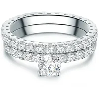 Trilani Set (Ring 2er) aus Sterling Silber mit Zirkonia in silber | Gr.: 54