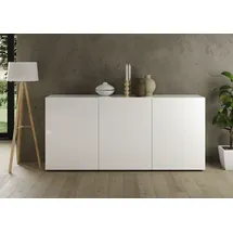 INOSIGN Sideboard »Rio Breite 181 cm, Kommode mit 3 Türen, Anrichte,« geriffelte MDF-Fronten, modern u. elegant, viel Stauraum weiß