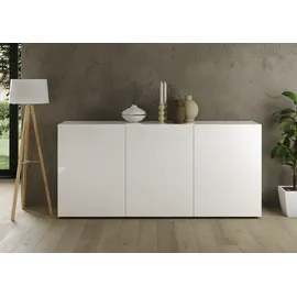 INOSIGN Sideboard »Rio Breite 181 cm, Kommode mit 3 Türen, Anrichte,« geriffelte MDF-Fronten, modern u. elegant, viel Stauraum weiß
