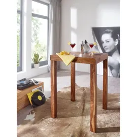 FineBuy Bartisch Massivholz Sheesham 80x80x110cm Stehtisch Bistrotisch Tisch