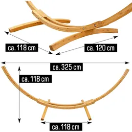 AMANKA Hängematte XL beige inkl. Holzgestell