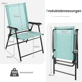 Costway Gartenstuhl 60 x 93 x 65 cm grün 4 St.