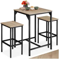 Tectake tectake® Barset, 3-teilig, Industrial Style, mit höhenverstellbaren Kunststofffüßen