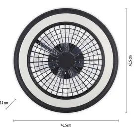 just light. Brandon Deckenventilator 36 cm Schwarz