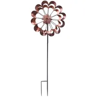 MARELIDA XXL Doppel Windrad 180 cm Kupfer