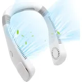 Tragbarer Nackenventilator Mit Freisprechfunktion, Usb-ladefunktion, 2000-mah-akku, 3 Windgeschwindigkeiten Für Wandern, Laufen Und Angeln - Crezuo