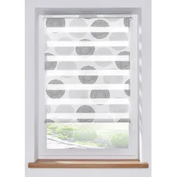 bonprix Doppelrollo mit Kreisen, grau, 130x110 cm