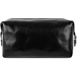 Time Resistance Kulturbeutel Leder Herren - Kosmetikbeutel - Gladstone-Öffnung - Waschtasche für Männer - 100% Echtleder - Hochwertige Kosmetiktasche Mann