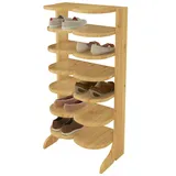 Erst-Holz 90.80-01 Doppel-Schuhregal Schuhständer Holz Stiefelform