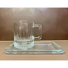 Pasabahce 2er Untertassen set Cay Tabagi Unterteller transparent