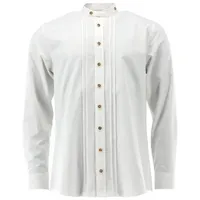 OS Trachten Trachtenhemd Plaioq Herren Langarmhemd mit 2x2 Biesen weiß 43/44
