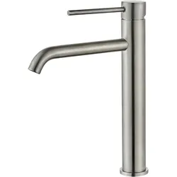 Badarmatur WELLTIME "Besenheide", grau (silberfarben gebürstet), B:4cm H:28,3cm T:21cm, Edelstahl, Armaturen