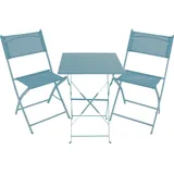 Mojawo - 3tlg Bistroset Gartenmöbelset Outdoormöbel Balkon Türkis klappbar