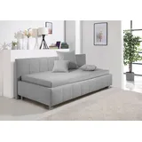 MAINTAL Polsterliege Mailo, mit Bettkasten, in 3 Breiten, Federkern- oder Bonellmatratze wählbar grau 97 cm x 218 cm