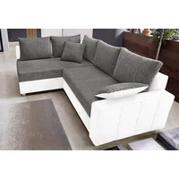 COLLECTION AB Ecksofa »Parma L-Form«, mit Bettfunktion und Federkern, grau