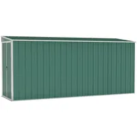VidaXL Wand-Geräteschuppen Grün 118x382x178 cm Verzinkter Stahl