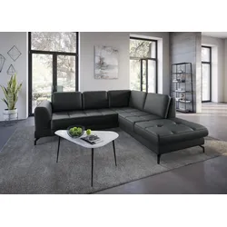 Ecksofa SIT & MORE "Bendigo L-Form", schwarz, B:258cm H:84cm T:226cm, Sofas, inklusive Sitztiefenverstellung, Bodenfreiheit 12 cm, in 2 Fußfarben