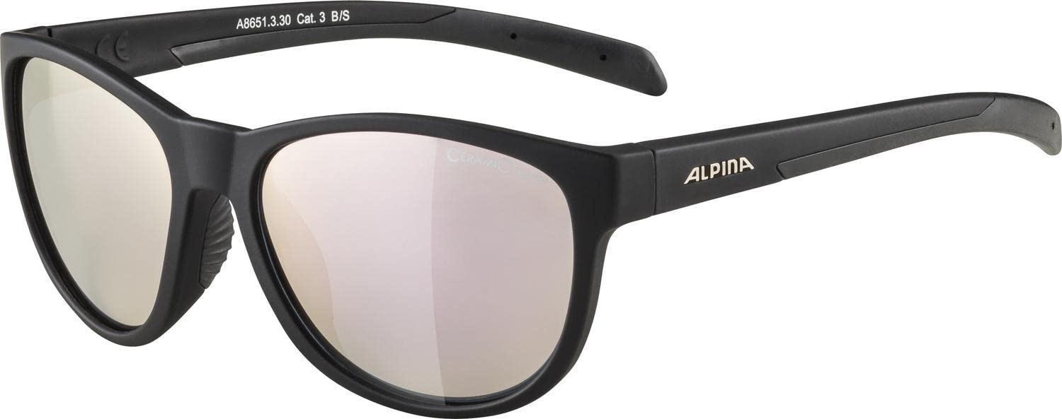 ALPINA NACAN II - Verspiegelte und Bruchsichere Sonnenbrille Mit 100% UV-Schutz Für Erwachsene, black matt / cm rose-gold, one size