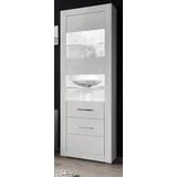 furn.design Vitrine Carrara 65 x 35 x 198 cm Weiß