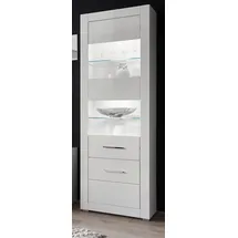 furn.design Vitrine Carrara 65 x 35 x 198 cm Weiß