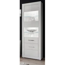 furn.design Vitrine Carrara 65 x 35 x 198 cm Weiß
