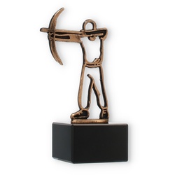 Pokal Konturfigur Bogen altgold auf schwarzem Marmorsockel 16,5cm