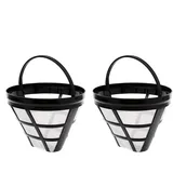 Kaffeefilter Wiederverwendbar Größe 4, 2 Stück Kegelförmig Dauerkaffeefilter für 8-12 Tassen Kaffee, Waschbar Kaffeetropfer Mehrwegfilter, Papierloser Kaffeefilter zur Herstellung von Manuellem Kaffee