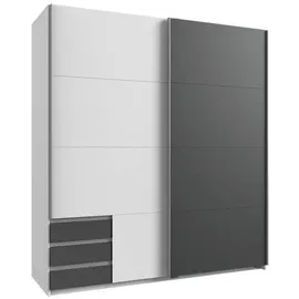 WIMEX Emden 180 x 198 x 64 cm weiß/graphit mit Schubladen