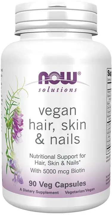 Now Foods Hair, Skin & Nails, Vegan - Veganes Vitamin für Haar, Haut, Nagel (90 veg.Kapseln)