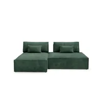 Möbel Kraft Ecksofa Textil 4-Sitzer Grün