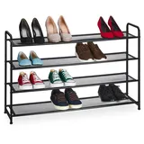 Relaxdays Schuhregal, für 16 Paar Schuhe - schwarz