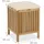 Relaxdays Wäschekorb mit Sitz, Badhocker mit Stauraum, 30 l Wäschesammler, HBT: 51 x 38 x 38 cm, Holz/Stoff, Natur/weiß