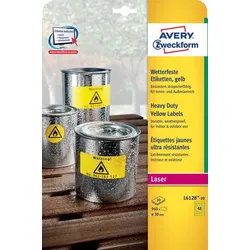 AVERY Zweckform Folien-Etiketten, Durchmesser: 30 mm, gelb