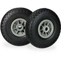 Relaxdays 2 x Sackkarrenrad pannensichere Vollgummireifen 3.00 4 Zoll