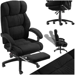 tectake® Bürostuhl, dicke Polsterung mit weichem Velours, ergonomische Form, Belastbarkeit 120 kg