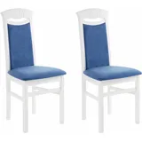 Home affaire Esszimmerstuhl Franz (Set, 2 St), strapazierfähige Microfaser, Gestell Buche natur oder weiß, Holzstuhl blau