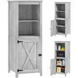 Outsunny Gartenschrank Holz, Geräteschuppen wetterfest 60x60x160cm, Gerätehaus mit Tür, höhenverstellbar Ablagen, Abschließbar Geräteschrank,