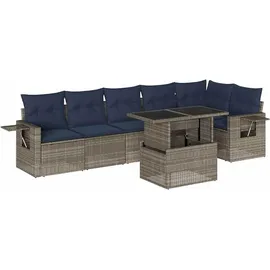 vidaXL Gartensofa-Set 7-tlg. grau