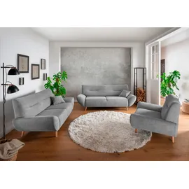 Home Affaire 3-2-1 Garnitur Polyester 3-Sitzer + 2-Sitzer + Sessel Grau