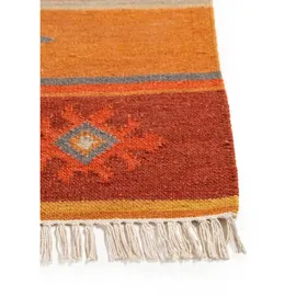 benuta Pure Handgewebter Kelim Zohra - Multicolor 160x230 cm - Wolle handgewebt - Rechteckig & im Style: Kelim, Traditionell, Ethno-Style, Natural Living - Pflegeleicht für Wohnzimmer Schlafzimmer