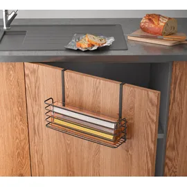 Metaltex Einhängekorb Galileo LAVA, matt-schwarz Metall beschichtet, kann innen/außen an Schranktüren - 1 Stück (352608000)