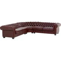 Woodkings Chesterfield Ecksofa III Echtleder rot Sofa Couch Ledersofa Bigsofa
