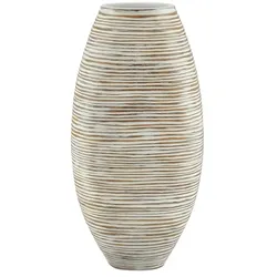 Deko Vase , weiß , Polyresin (Kunstharz) , Maße (cm): B: 22 H: 45 T: 9,5