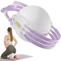 Oberschenkel Oberschenkeltrainer 10-120lb Verstellbares Aufblasbares Beckenbodentrainer für Frau und Mann, Trainingsgerät Tragbar Heimfitnessgerät für Postpartale Rehabilitation-Violett