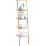SoBuy Bücherregal Grau, Natur, Holz, Buche, 44x169x39 cm Wohnzimmer, - 2 Jahre Gewährleistung - mind. 14 Tage Rückgaberecht - Beige,Grau