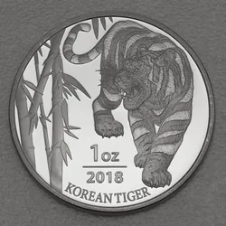 Silbermünze 1oz Korean Tiger 2018 (PP) (Südkorea)