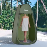 Outsunny Pop-up-duschzelt Mit Uv-schutz, Wasserdichtem Dach Und Tragegriff Für Camping Und Strand, 100 X 100 X 185 Cm, Grün