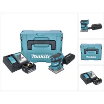 Makita Makita, Schleifmaschine + Poliermaschine, DBO 484 RT1J Schwingschleifer 18 V 112 x 102 mm + 1x Akku 5,0 Ah + Ladegerät + Makpac (Schwingschleifer, 210 W)