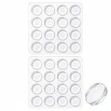 Gummipuffer Selbstklebend Transparent - 32 Stück Silikon Elastikpuffer Set - 20x5mm Anschlagpuffer für Möbel Tür Schrank - rutschfeste Glastisch Schutzpuffer - Weiche Stoßdämpfer Wand